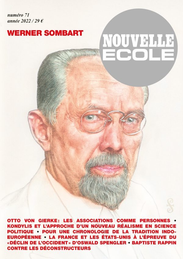 NE71-couv neu-1 Nouvelle École 71 Werner Sombart