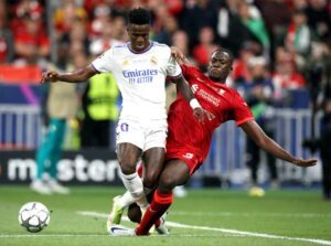 28 mai 2022 : lors de la finale LIVERPOOL FC contre REAL MADRID CF de l'UEFA Champions League au Stade de France.