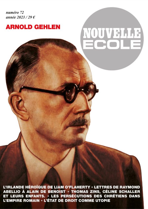 NE72-couv Arnold Gehlen Nouvelle École numéro 72