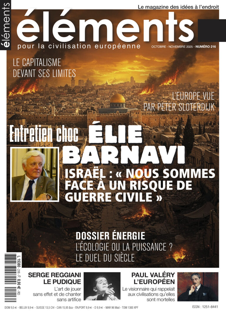 revue éléments numéro 216 avec l'entretien choc d'Élie Barnavi