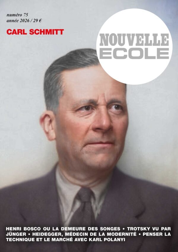 Nouvelle École, Carl Schmitt, numéro 75 année 2026, 29 euros